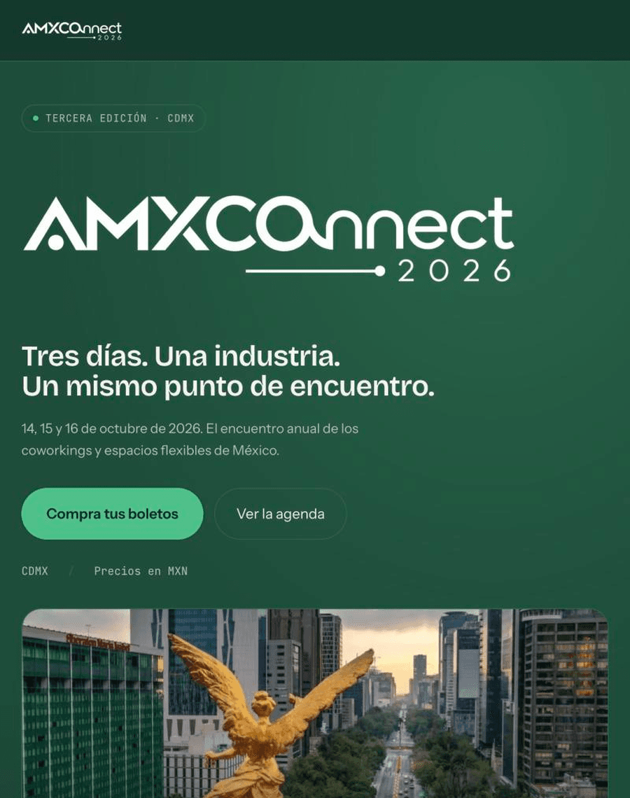 Captura del sitio de AMXConnect 2026