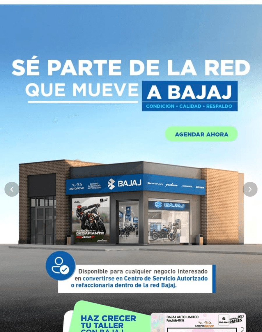 Captura del sitio de Bajaj Servicio