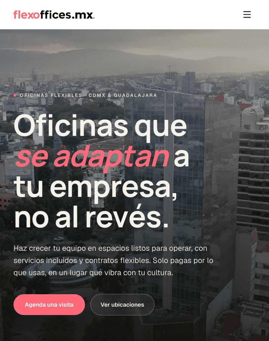 Captura del sitio de Flexoffices